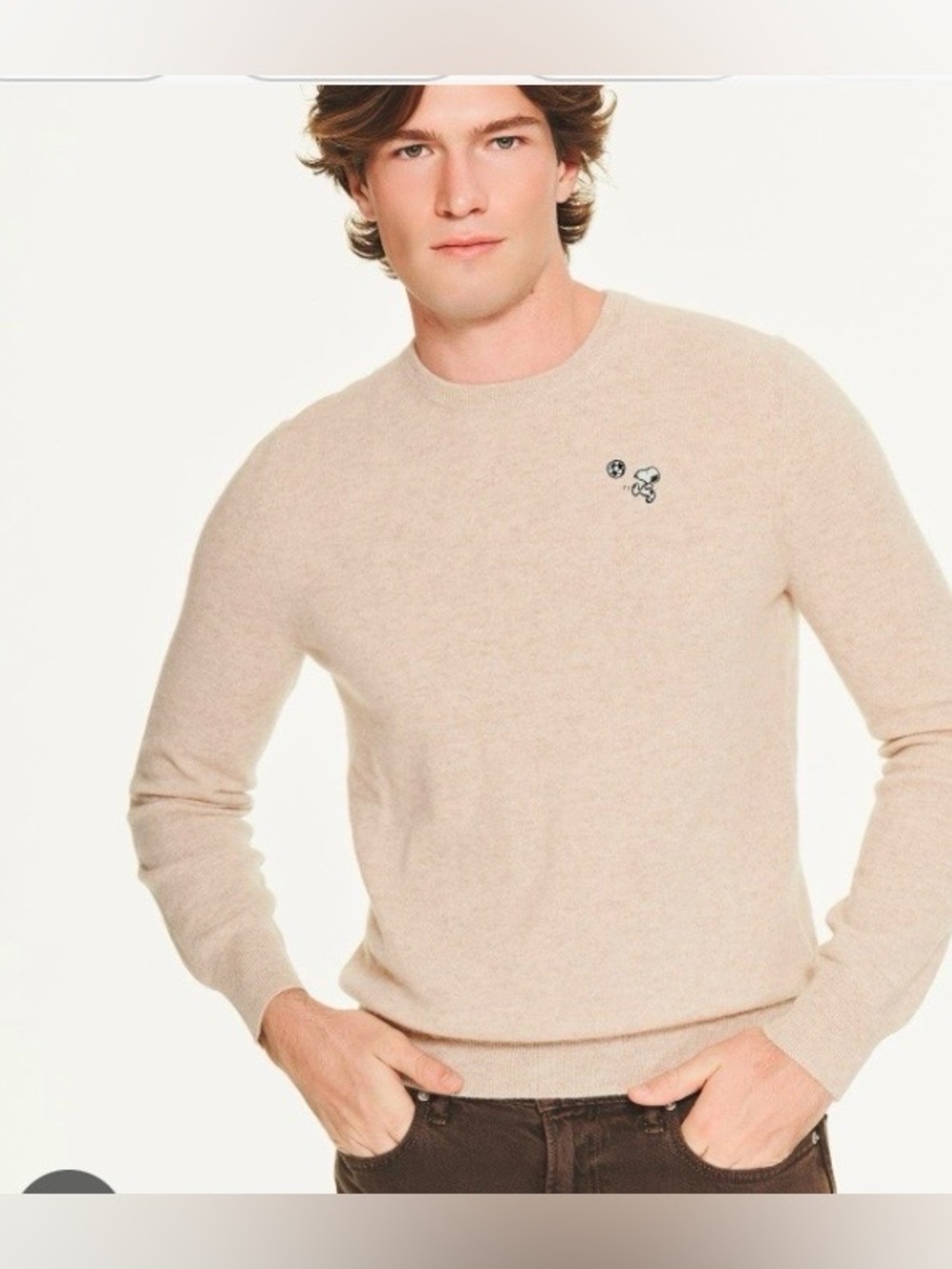 NWOT NAADAM x Peanuts® Cashmere Unisex Sweater, size XL